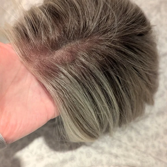 HAIRCUBE Human Hair Wig Lace Front, Rooted Creamy Light Blonde, 18" - Picture 5 of 15